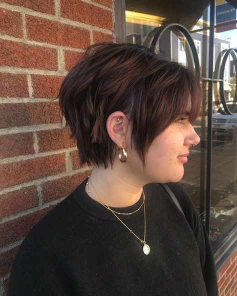 Winter Haircuts for Plus Size Women 2023-2024 22 Ideas Short Hair Plus Size, Double Chin Hairstyles, Fat Face Haircuts, Winter Haircuts, Plus Size Hairstyles, Chubby Face Haircuts, Double Menton, Longer Pixie Haircut, Pixie Haircut For Round Faces