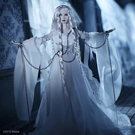 Enjoy this scary-sweet night, dolls. Happy Halloween! Ghost Barbie. Scary Barbie, Halloween Barbie, Oc Dress, Vampire Costumes, Barbie Halloween, Witch Costumes, Barbie Collector Dolls, Doll Aesthetic, Sweet Night