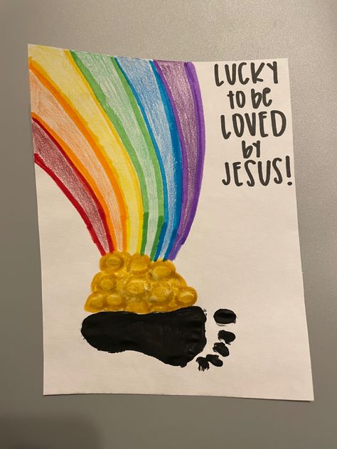 Infant Letter Crafts, Bible Footprint Art, First Birthday Footprint Craft, St Patrick’s Day Infant Crafts, Bible Footprint Crafts, Infant Crafts Daycare March, March Activities For Infants, March Footprint Crafts, At Patrick’s Day Crafts For Babies