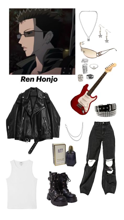 Anime/Manga: Nana Character: Ren Honjo Ren Honjo, 00s Party, Alternative Subcultures, Nana Manga, Dressing Sense, Hair Clothes, Character Outfits, Anime Outfits, Alternative Fashion