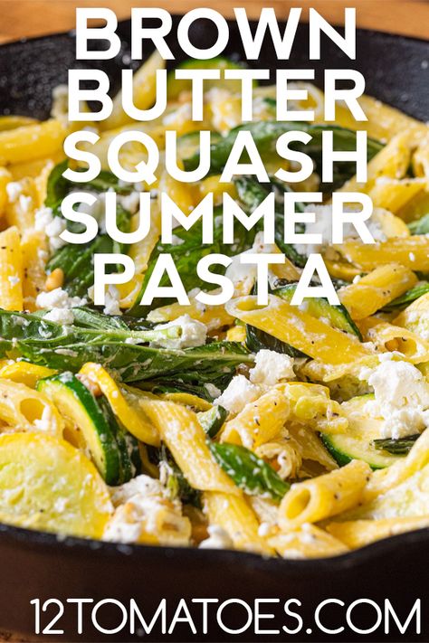 Summer Squash Pasta Recipes, Summer Squash And Zucchini Recipes Pasta, Yellow Squash Pasta, Squash With Pasta, Squash Pasta Recipes, Summer Squash Pasta, Squash Pasta Recipe, Pasta Casseroles, 12 Tomatoes Recipes