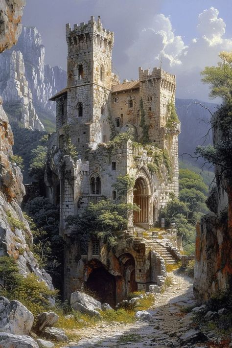 Medieval Fortress Concept Art, Medieval Fantasy Architecture, Worst Day Of My Life, Casa Fantasy, Caring Person, Castle Painting, Small Castles, Castle Pictures, Castle Art