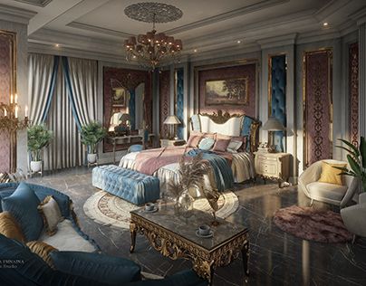 Royal Rooms Bedrooms, Big Bedroom Aesthetic, Royal Bedroom Aesthetic, Royal Room Decor, بيوت ملكية, Royal Room, Royal Bedroom, Big Bedrooms, Bg Design