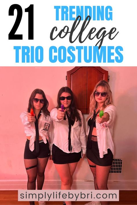 college trio costumes Girl Trio Halloween Costumes, Trio Costumes For Girls, Girl Group Halloween Costumes, Trio Costumes, Girl Group Costume, Trio Halloween Costumes, Simply Life, Halloween Costumes College Girls, Trendy Halloween Costumes