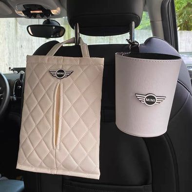 Mini Countryman Accessories, White Mini Cooper, Blue Mini Cooper, Mini Cooper Accessories, Hanging Trash Can, Pink Car Accessories, Mini Jeep, Cooper Car, Bmw Mini Cooper