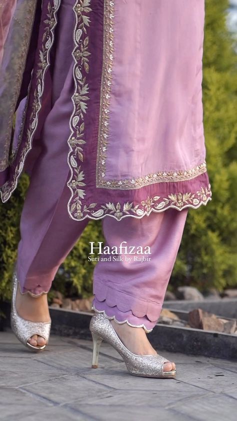 Suti and Silk by Rajbir | Upcoming number from our latest edit Haafizaa with peculiar details of cut work and palette that pleases in summers with it’s remarkable… | Instagram Cut Work Designs Pattern, Latest Hand Work Suit Design, Silk Suits Designs Latest, Phulkari Suit Designs, Suits Design Latest, Designer Suits For Wedding, New Suit Design, Suit Neck Designs, Light Purple Dress