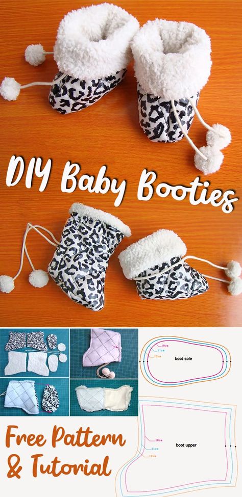 Baby Boots Pattern, Baby Shoes Diy Pattern, Baby Doll Shoes, Shoe Patterns, Baby Bootees, Baby Booties Free Pattern, Doll Shoe Patterns, Baby Shoes Diy, Baby Clothes Patterns Sewing