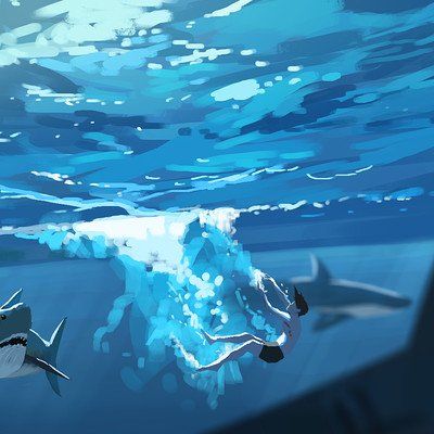 Underwater Digital Art, Swimming Animation, Daily Sketching, Bg Design, Water Illustration, Concept Art Tutorial, Underwater Art, Water Drawing, Water Art