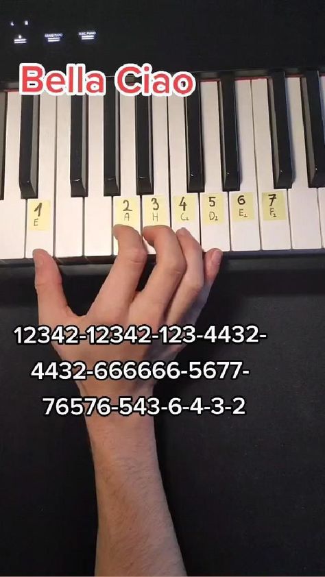 Bella Ciao Piano, Keyboard Tutorial, Music Hacks, Piano Tutorials Songs, Piano Songs For Beginners, Piano Music Easy, Piano Chords Chart, Piano Notes Songs, Piano Music Lessons