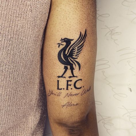 LFC TATTOO Small Liverpool Tattoo, Liverpool Tattoo Ideas For Men, Ynwa Tattoo Small, Liverpool Fc Tattoo Ideas, Liverpool Tattoo Ideas, Liverpool Tattoo Design, Liverbird Tattoo, Ynwa Tattoo, Lfc Tattoo