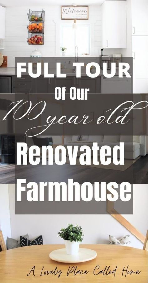 cover photo full tour of our 100 year old renovated farmhouse 100 Year Old House Renovation Ideas, Old Farmhouse Renovation, Modern Farm Kitchen, Old Farmhouse Remodel, Old House Decorating, Renovated Farmhouse, Old Home Renovation, Old Farmhouse Kitchen, 90s House