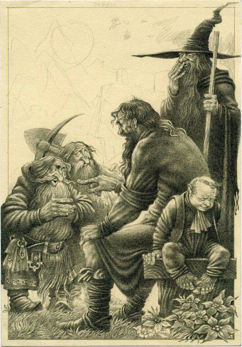 Beorn Hobbit, Tolkien Artwork, Tavern Scene, Tolkien Illustration, Tolkien Hobbit, John Howe, Gandalf The Grey, Middle Earth Art, Dungeons And Dragons Art