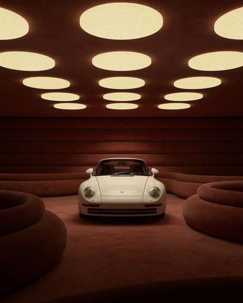 Car Showroom Interior, Porsche 959, Garage Design Interior, Porsche Car, Iphone Wallpaper Sky, Garage Interior, Vintage Porsche, Car Showroom, White Car