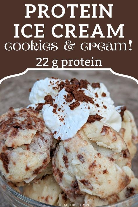 Cookies And Cream Protein, Whey Recipes, Low Calorie Cookies, Protein Ice Cream Recipe, Protein Dessert, Frozen Treats Recipes, Low Calorie Protein, 3 Ingredient Cookies, Creami Recipes