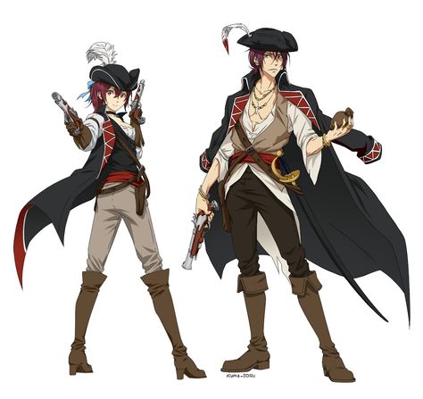 Free! Samezuka Pirate AU! Pirate Jacket Drawing, Captain Pirate Outfit, Pirate Boots Drawing, Pirate Outfit Drawing Reference, Pirate Art Reference, Anime Pirate Outfit, Pirate Costume Drawing, Pirate Outfit Men Drawing, Fantasy Pirate Outfit Male