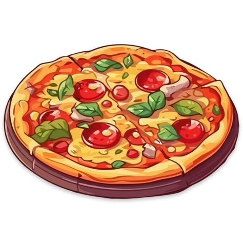 Pizza Illustration Art, Pizza Cartoon Illustrations, Pizza Art Illustration, Pizza Animation, Snacks Drawing, Cartoon Pizza Slice, Cartoon Pizza, Pizza Illustration, Pizza Cartoon