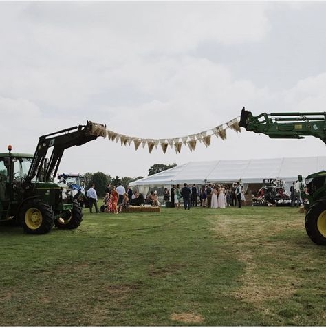 Farming Wedding Ideas, Farmers Wedding Ideas, Country Field Wedding, Cow Pasture Wedding, Cow Wedding Decor, Tractor Wedding Ideas, Farmer Wedding Ideas, Farmers Wedding, Paddock Wedding