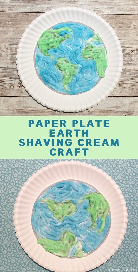 Earth Template, Shaving Cream Art, Shaving Cream Painting, Earth Day Craft, Painted Earth, Earth Craft, Paper Plate Craft, Paper Plate Crafts For Kids, Glue Craft