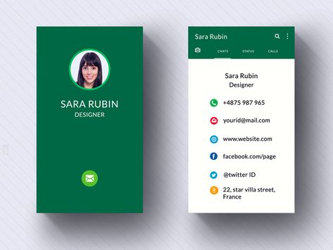 Whatsapp Style Business card | Tutorial by Jai Siva Kumar Digital Card Design, Digital Business Card Design, Digital Visiting Card, Identity Card Design, Whatsapp Logo, Business Cards Layout, Graphic Design Business Card, Visiting Card Design, Business Card Design Creative