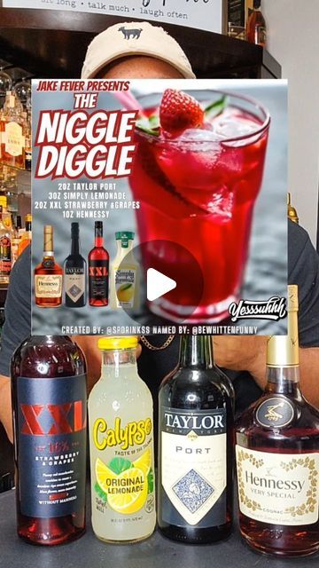 Jake Fever on Instagram: "The Niggle Diggle Cocktail.... Hennessy Lemonade XXL MOSCATO & Taylor Port  #yesssuhhh #nigglediggle #taylorport #xxlstrawberrygrapes #yesssuhhh #hennessy" Taylor Port Mixed Drinks, Taylor Port Wine, Hennessy Lemonade, Hennessy Mixed Drinks, Taylor Port, Simply Lemonade, Alcohol Beverages, Mix Drinks, Mixed Drinks Recipes