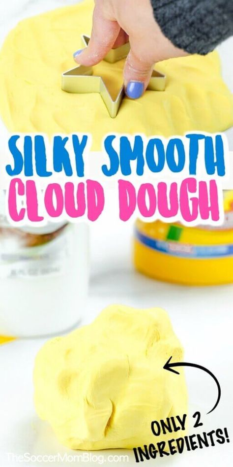 Diy Cloud Dough, Easy Play Dough Recipe, Sensory Diy, Cloud Dough Recipe, Toddler Activity Bags, Wolf Cubs, Cloud Dough Recipes, Easy Playdough Recipe, Edible Playdough