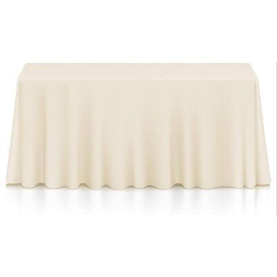 Wrinkle-resistant: Looks just like luxurious cotton but made of soft, 100% polyester fabric that resists wrinkling for an always crisp, polished look. Color: Cream | The Party Aisle™ Chorleywood Solid Color Table Skirt Polyester in White/Brown, Size 90.0 D in | Wayfair Cream Table Cloth, Lace Vest Top, Cream Table, Oblong Tablecloth, Color Table, Party Table Settings, Fabric Table, Tablecloth Sizes, Linen Store