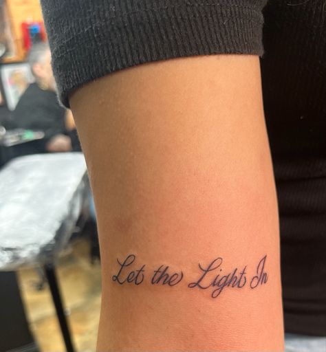 Out Of The Black Into The Blue Tattoo Lana, Let The Light In Tattoo Lana, Ariana Grande Lyric Tattoos, Let The Light In Tattoo, Ldr Tattoo, Lana Del Rey Tattoo, Small Girly Tattoos, Mom Tattoo Designs, Blue Tattoo