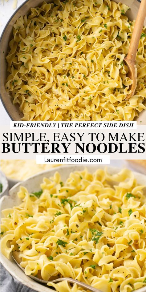 Pasta Side Dishes Easy, Cheap Side Dishes, Buttery Noodles, Parmesan Noodles, Buttered Noodles Recipe, Butter Sauce For Pasta, Noodle Casserole Recipes, Cooking Recipes For Dinner, Light Pasta