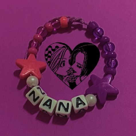 NANA anime Nana Bracelet, Diy Kandi Bracelets, Nana Anime, Pony Bead Bracelets, Diy Kandi, Clay Bead Necklace, Best Valentine Gift, Friendship Bracelets Designs, Valentine Gifts For Girlfriend