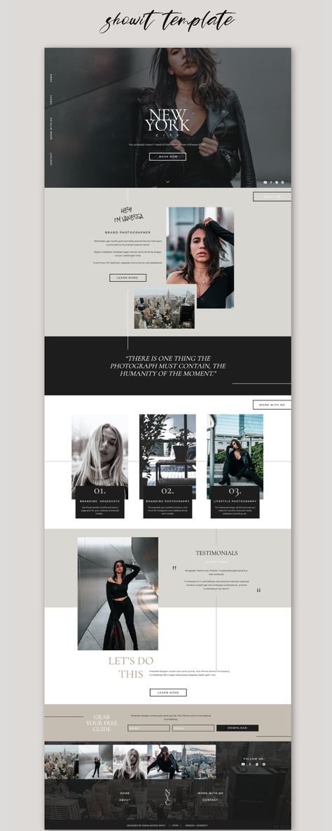 New York City Showit Website Template Notice Design Layout, Website Templates Design, Website Design For Photographers, Show It Website Design, Subscription Website Design, Modern Elegant Website Design, Website For Photographers, Sophisticated Web Design, Show It Website Template