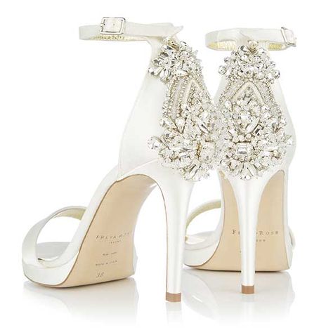 These Freya Rose designer wedding shoes 'Fefe Princess' are ivory satin high heel sandals with crystal embellishment.  A gorgeous and unique bridal shoe. Ivory Bridal Shoes, Designer Wedding Shoes, Bridal Shoe, Ivory Wedding Shoes, Crystal Heels, Embellished Shoes, Victorian Wedding, Occasion Shoes, Roaring 20s