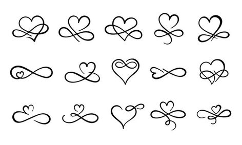 Infinity love flourish. hand drawn heart... | Free Vector #Freepik #freevector #frame #floral #label #invitation Ornate Tattoo, Heart With Infinity Tattoo, Infinity Tattoo Designs, Hand Drawn Heart, Drawn Heart, Herz Tattoo, Quote Tattoos, Infinity Tattoos, Heart Tattoo Designs