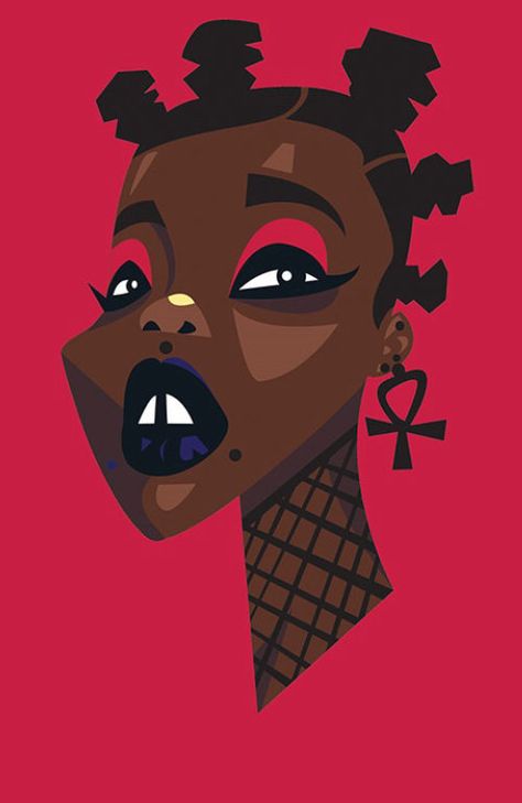 Quincy Sutton - Designer Illustrator Disney Artist, Ohio Afro Punk Festival, Afro Cartoon, Girl Boss Print, Punk Illustration, Character Design Art, Punk Festival, Business Cartoons, Los Angeles Artist, Arte Alien