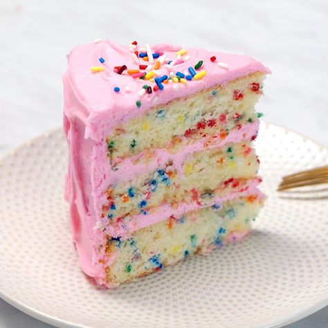 No Bake Sugar Cookies, Confetti Cake, Almond Extract, Recipes Appetizers, Pink Confetti, Funfetti Cake, Tasty Baking, Rainbow Sprinkles, Colorful Cakes