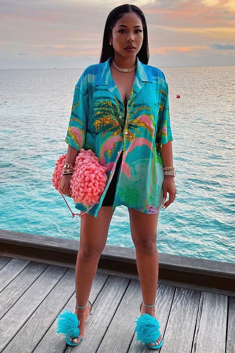 Snazzy Outfits, Cruise Fits, Classy Baddie, Fly Fits, Turquoise Fashion, Vacay Vibes, Turquoise Print, Summer Fashion Beach, Life Ideas