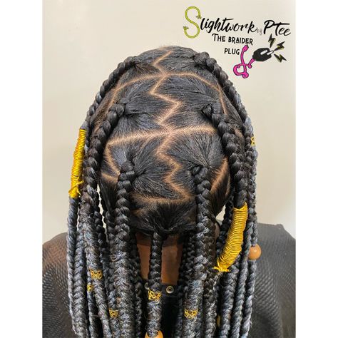 Zig Zag Knotless Braids, Zig Zag Box Braids, Jumbo Braids Parting, How To Part Hair For Jumbo Knotless Braids, Box Braids Parting Guide Jumbo, Jumbo Box Braid Parts, Jumbo Braids Triangle Parts, Zig Zag Part, Parting Hair