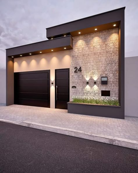 Contemporary Farmhouse Exterior, House Frontage, Fachada Exterior, Wall Art Projects, Home Gate Design, House Fence Design, Contemporary House Exterior, House Floor Design, Building House Plans Designs