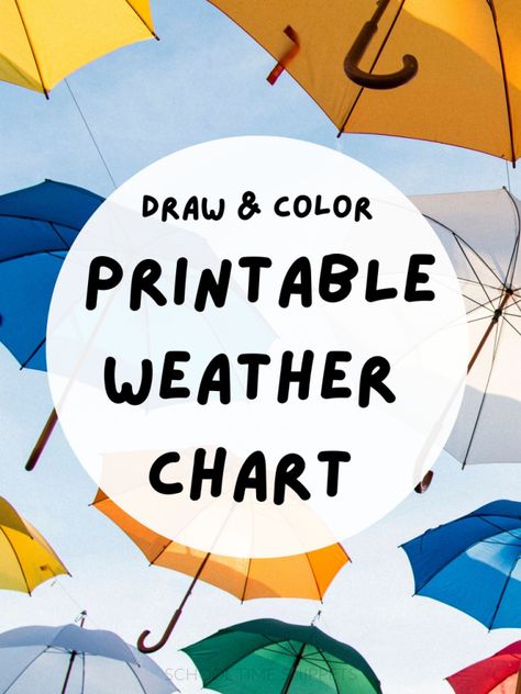 Weather For Preschool Free Printable, Weather Chart For Kids Classroom, Weather Chart Ideas, Weather Symbols For Kids, Preschool Weather Theme, Weather Theme Activities, Weather Chart For Kids, Preschool Weather Chart, World Meteorological Day