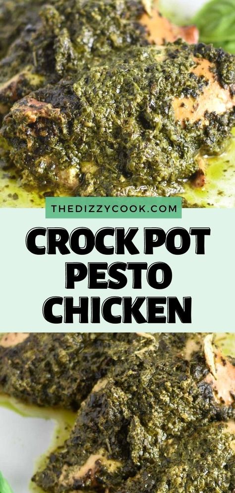 Chicken Pesto Recipes Crockpot, Pesto Chicken Crockpot Healthy, Pesto Ranch Crockpot Chicken, Pesto Chicken Slow Cooker Recipes, Lemon Pesto Chicken Crockpot, Basil Pesto Recipe Chicken Crockpot, Pesto Chicken In Crockpot, Crockpot Basil Pesto Chicken, Pesto Chicken Crockpot Recipes