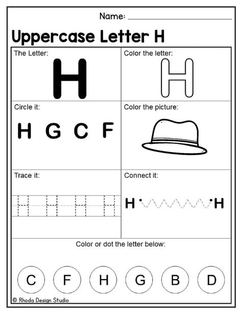 Letter H Coloring Pages H Preschool Worksheets, Letter H Worksheet, Hibernation Preschool Activities, Hibernation Preschool, Letter Of The Week, Letter H, Free Printable Worksheets, Writing Worksheets, Uppercase Letters