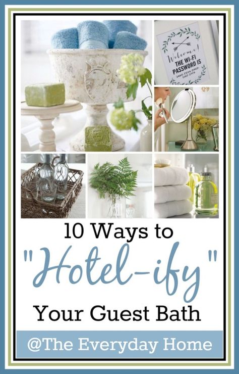 Guest Bathroom Ideas Toiletries, Visitors Bathroom Ideas, Guest Bath Must Haves, Hotel Feel Bathroom, Guest Bathroom Towel Ideas, Guest Room Robes, Guest Room Special Touches, Decorating A Guest Bathroom, How To Create A Spa Like Bathroom