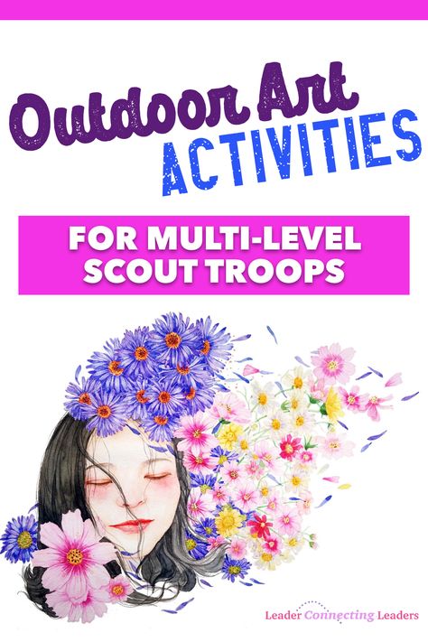 Outdoor Art Activities for multi-level troops. If you are looking for ideas to make your meeting more fun while discovering the great outdoors and getting creative, all while earning badges you have come to the right place... #GirlScouts #Frontier Outdoor Art Activities, Brownie Meeting Ideas, Girl Scout Meeting Ideas, Girl Scout Troop Leader, Girl Scout Badges, Girl Scout Activities, Daisy Scouts, Troop Leader, Scout Badges