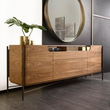 Modern Italian Sideboards and Cupboards Online - DIOTTI.COM Modern White Sideboard, Sideboard Sliding Doors, Sideboard Drawers, Stylish Sideboards, Lacquered Sideboard, Classy Furniture, Low Sideboard, Credenza Design, Contemporary Sideboard