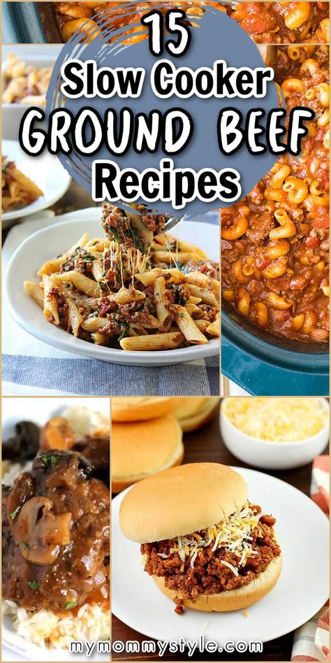 Cooking with ground beef is great because it's easy, hearty, and delicious! However, it's easy to run out of ideas when it comes to dinner time. My Mommy Style shares some of the best, easy slow cooker ground beef recipes in this post! So, the next time you want a fast and easy recipe to make in your crockpot, this is the place to find one! Easy Slow Cooker Ground Beef Recipes, Ground Beef Recipes For Dinner Easy Fast, Ground Beef In Crockpot, Slow Cooker Hamburger Recipes, Slow Cooker Ground Beef Recipes, Hamburger Crockpot Recipes, Ground Beef Crockpot Recipes, Slow Cooker Ground Beef, Summer Crockpot Recipes