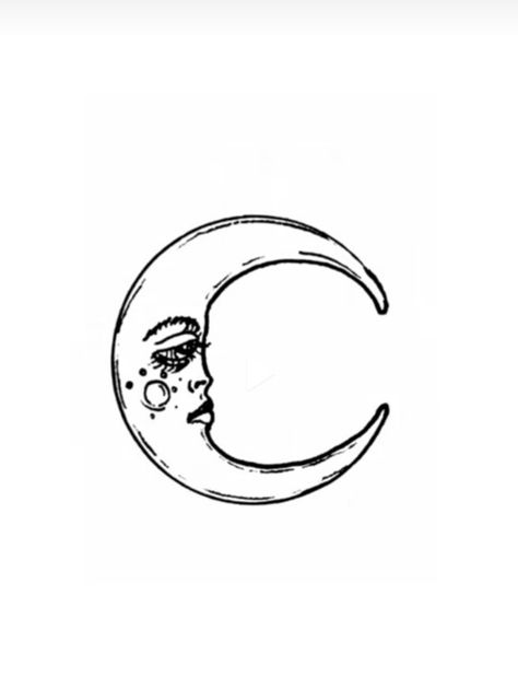 Crescent Sun Tattoo, Cool Moon Designs, Crescent Moon With Face, Crescent Moon Face, Cartoon Moon Tattoo, Moon Tattoo Face, Moon Face Drawing, Moon Tattoo With Face, Moon Doodles