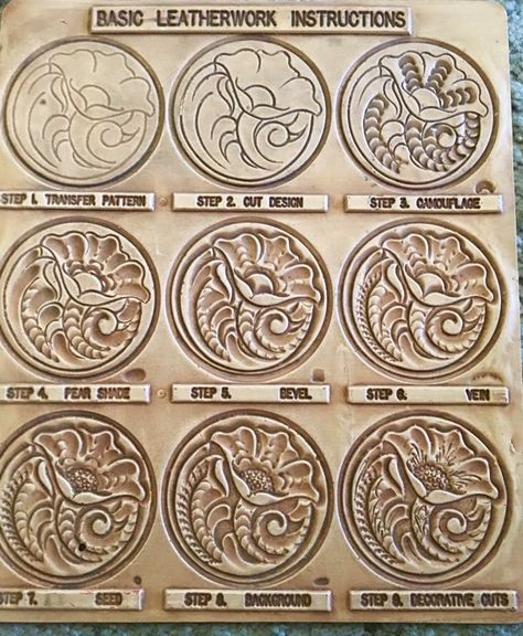 Simple Tooled Leather Pattern, Leather Tooling Templates, Sheridan Tooling Patterns, Leather Work Designs, Leather Tooling Tutorial, Tooling Leather Patterns, Leather Carving Ideas, Beginner Leather Tooling, Hand Tooled Leather Patterns