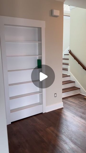 Jared Turner on Instagram: "You can turn almost any door opening into a secret bookcase, but🤫shhhhh… don’t tell anyone!" Shallow Bookcase Door, Secret Door To Closet, Secret Office Door, Swinging Bookcase Door, Airing Cupboard Doors Ideas, How To Make Hidden Door, Bookshelf Door Secret Diy, Playroom Secret Door, Bookcase Pocket Door