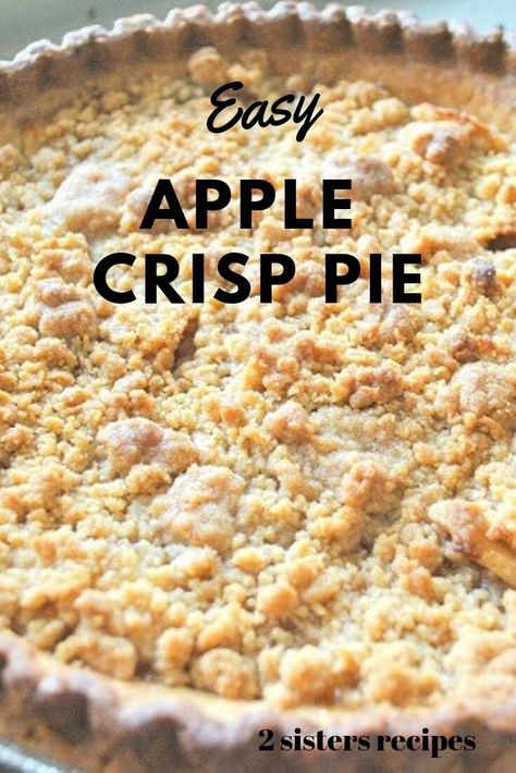 EASY Apple Crisp Pie is a combination of our two favorite classics; Apple Pie and Apple Crisp, in one irresistible dessert!  Fresh apples, sugar, cinnamon, butter, and some flour along with pre-made pie crusts are the secret to making this apple crisp pie in minutes! Apple Crisp Pizza, Apple Crisp Without Oats, Apple Crisp Recipe Healthy, Crockpot Apple Crisp, Apple Crisp Pie, Apple Pie Desserts, Apple Crisp Topping, Apple Crisp Cheesecake, Easy Apple Crisp Recipe