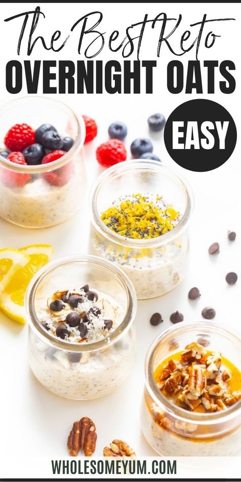 Keto Overnight Oats Recipe Overnight Oats Healthy Keto, Keto Oats Breakfast, Low Carb Oats Overnight, Keto Protein Overnight Oats, Health Low Carb Breakfast, Overnight Keto Oats, Overnight Low Carb Oats, Keto Overnight Oats Recipes, Keto Over Night Oats