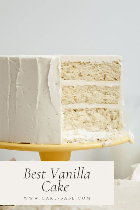 Best Vanilla Cake Vanilla Bean Birthday Cake, Best Vanilla Cake Recipe For Stacking, Vanilla Birthday Cake Ideas, Whipped Cream Buttercream, Perfect Vanilla Cake Recipe, Best Vanilla Cake, Perfect Vanilla Cake, Best Vanilla Cake Recipe, Vanilla Bean Cake